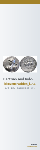 Bactrian and Indo-Greek Coinage Eucratides I 7.1 — CANOA