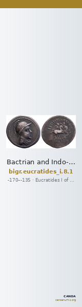 Bactrian and Indo-Greek Coinage Eucratides I 8.1 — CANOA