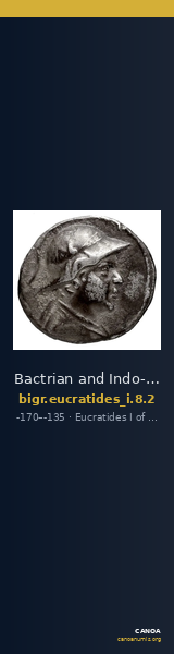 Bactrian and Indo-Greek Coinage Eucratides I 8.2 — CANOA