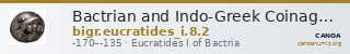 Bactrian and Indo-Greek Coinage Eucratides I 8.2 — CANOA