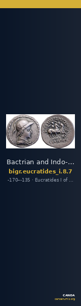 Bactrian and Indo-Greek Coinage Eucratides I 8.7 — CANOA