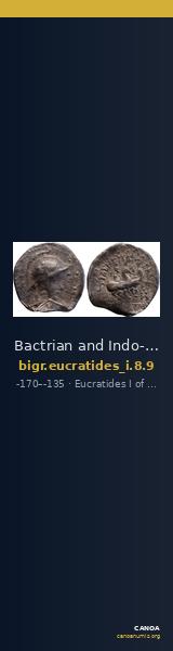 Bactrian and Indo-Greek Coinage Eucratides I 8.9 — CANOA