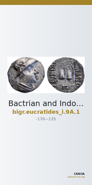 Bactrian and Indo-Greek Coinage Eucratides I 9A.1 — CANOA