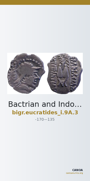 Bactrian and Indo-Greek Coinage Eucratides I 9A.3 — CANOA