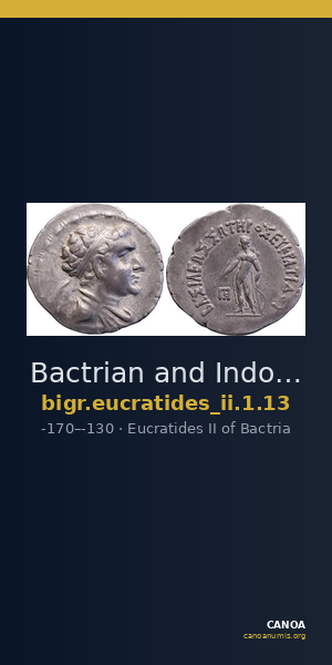 Bactrian and Indo-Greek Coinage Eucratides II 1.13 — CANOA