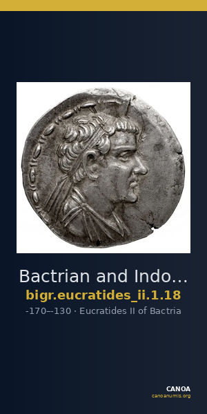 Bactrian and Indo-Greek Coinage Eucratides II 1.18 — CANOA