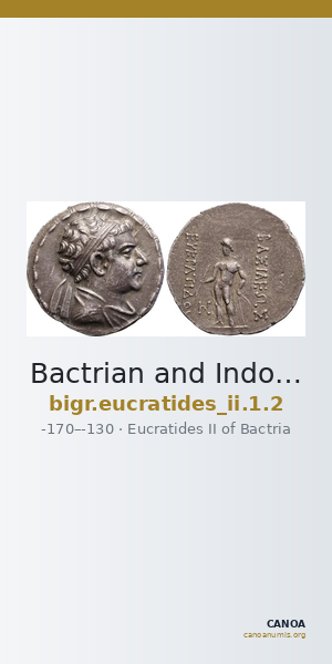 Bactrian and Indo-Greek Coinage Eucratides II 1.2 — CANOA