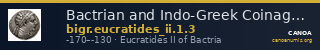 Bactrian and Indo-Greek Coinage Eucratides II 1.3 — CANOA