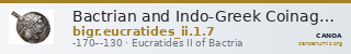 Bactrian and Indo-Greek Coinage Eucratides II 1.7 — CANOA
