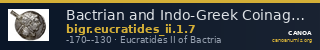 Bactrian and Indo-Greek Coinage Eucratides II 1.7 — CANOA