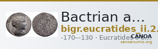 Bactrian and Indo-Greek Coinage Eucratides II 2.1 — CANOA
