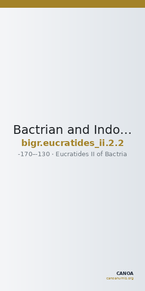 Bactrian and Indo-Greek Coinage Eucratides II 2.2 — CANOA