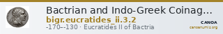Bactrian and Indo-Greek Coinage Eucratides II 3.2 — CANOA