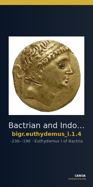 Bactrian and Indo-Greek Coinage Euthydemus I 1.4 — CANOA