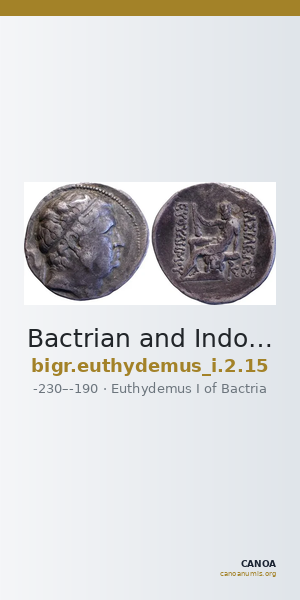 Bactrian and Indo-Greek Coinage Euthydemus I 2.15 — CANOA