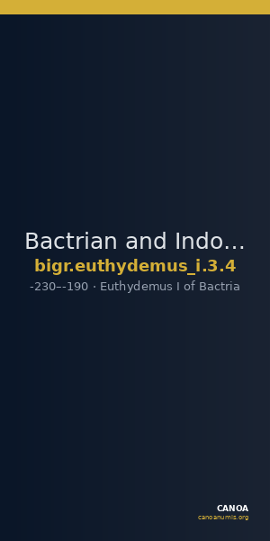 Bactrian and Indo-Greek Coinage Euthydemus I 3.4 — CANOA