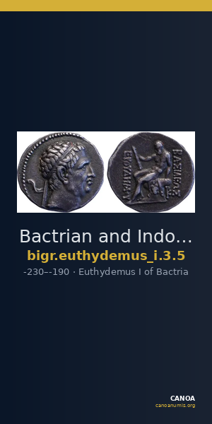 Bactrian and Indo-Greek Coinage Euthydemus I 3.5 — CANOA