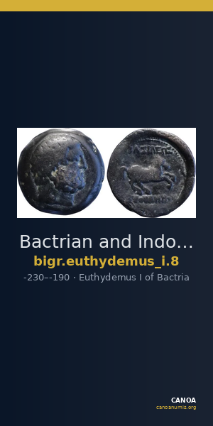Bactrian and Indo-Greek Coinage Euthydemus I 8 — CANOA