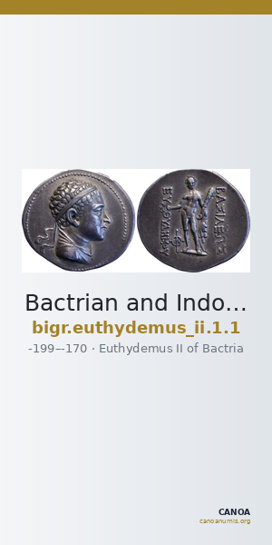 Bactrian and Indo-Greek Coinage Euthydemus II 1.1 — CANOA