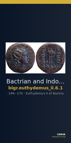 Bactrian and Indo-Greek Coinage Euthydemus II 6.1 — CANOA