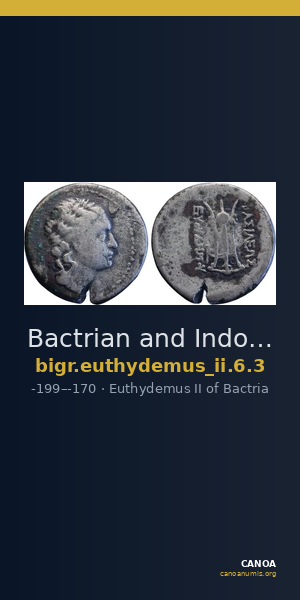 Bactrian and Indo-Greek Coinage Euthydemus II 6.3 — CANOA