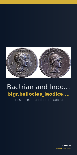 Bactrian and Indo-Greek Coinage Heliocles and Laodice 2.1 — CANOA