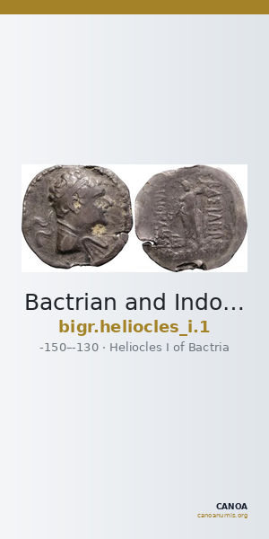 Bactrian and Indo-Greek Coinage Heliocles I 1 — CANOA