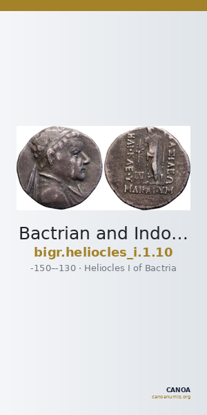 Bactrian and Indo-Greek Coinage Heliocles I 1.10 — CANOA
