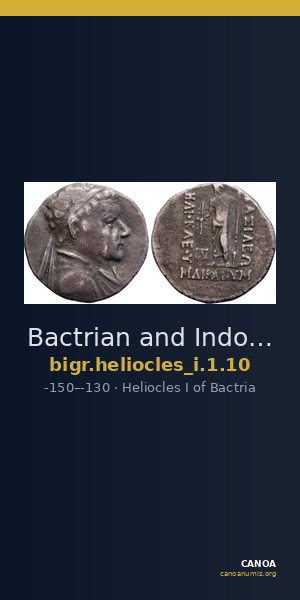 Bactrian and Indo-Greek Coinage Heliocles I 1.10 — CANOA