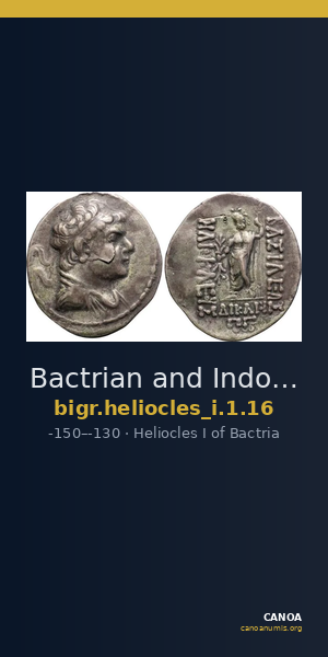 Bactrian and Indo-Greek Coinage Heliocles I 1.16 — CANOA
