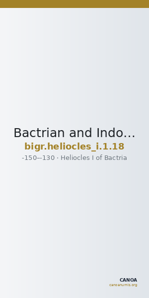 Bactrian and Indo-Greek Coinage Heliocles I 1.18 — CANOA