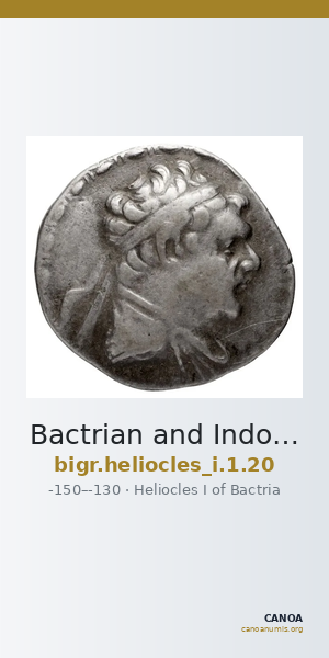 Bactrian and Indo-Greek Coinage Heliocles I 1.20 — CANOA