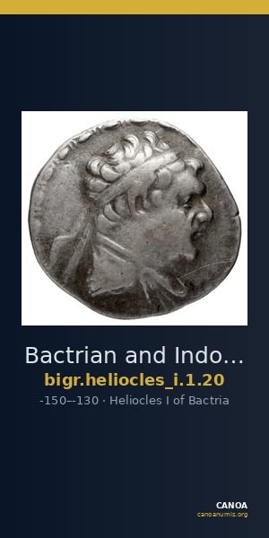 Bactrian and Indo-Greek Coinage Heliocles I 1.20 — CANOA