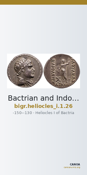 Bactrian and Indo-Greek Coinage Heliocles I 1.26 — CANOA