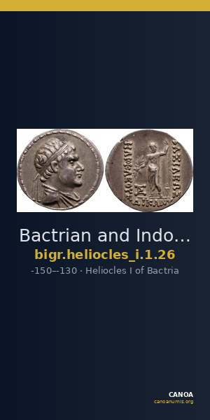 Bactrian and Indo-Greek Coinage Heliocles I 1.26 — CANOA