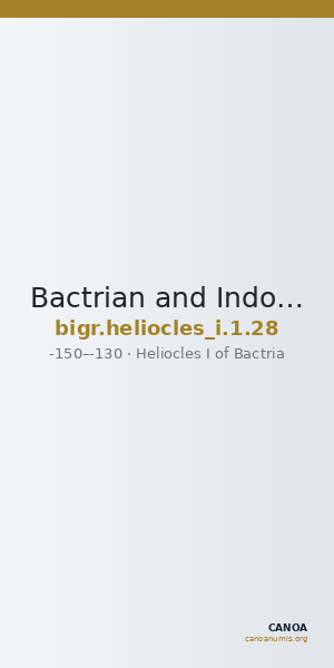 Bactrian and Indo-Greek Coinage Heliocles I 1.28 — CANOA