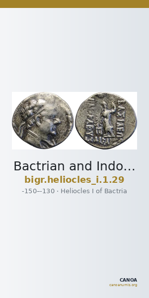 Bactrian and Indo-Greek Coinage Heliocles I 1.29 — CANOA