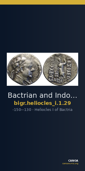 Bactrian and Indo-Greek Coinage Heliocles I 1.29 — CANOA