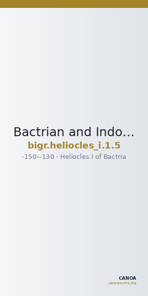 Bactrian and Indo-Greek Coinage Heliocles I 1.5 — CANOA