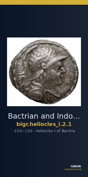Bactrian and Indo-Greek Coinage Heliocles I 2.1 — CANOA