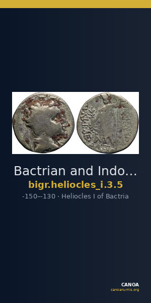 Bactrian and Indo-Greek Coinage Heliocles I 3.5 — CANOA