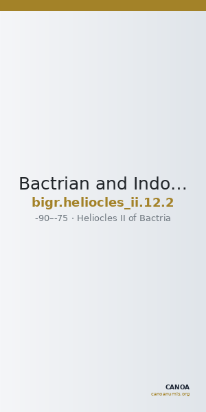 Bactrian and Indo-Greek Coinage Heliocles II 12.2 — CANOA