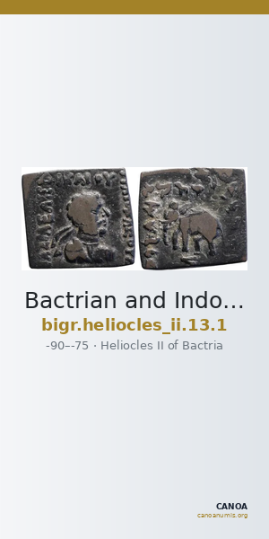Bactrian and Indo-Greek Coinage Heliocles II 13.1 — CANOA
