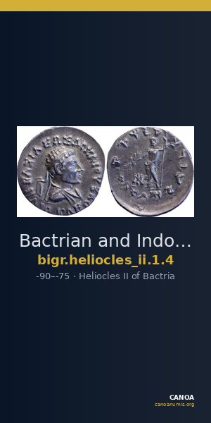 Bactrian and Indo-Greek Coinage Heliocles II 1.4 — CANOA