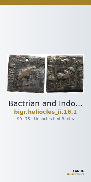 Bactrian and Indo-Greek Coinage Heliocles II 16.1 — CANOA
