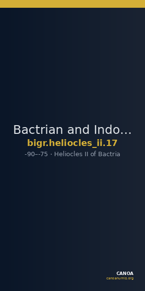 Bactrian and Indo-Greek Coinage Heliocles II 17 — CANOA