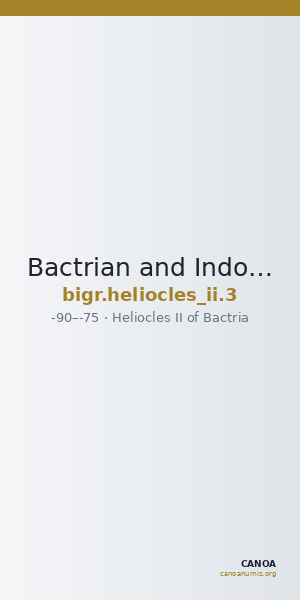 Bactrian and Indo-Greek Coinage Heliocles II 3 — CANOA