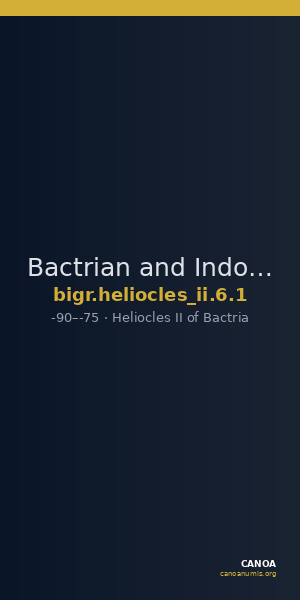 Bactrian and Indo-Greek Coinage Heliocles II 6.1 — CANOA