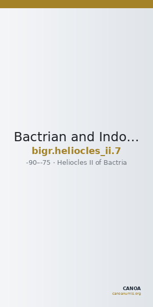 Bactrian and Indo-Greek Coinage Heliocles II 7 — CANOA