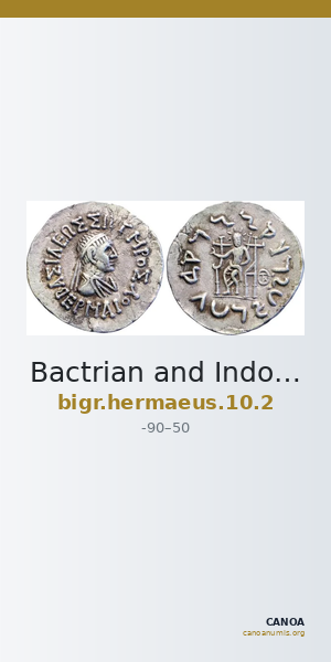 Bactrian and Indo-Greek Coinage Hermaeus 10.2 — CANOA